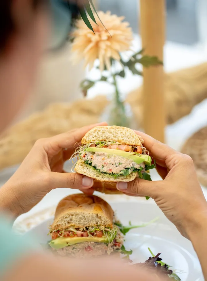 Fresh Zardin sandwich held in both hands